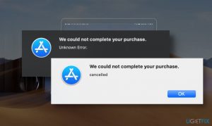 We could not complete your purchase error