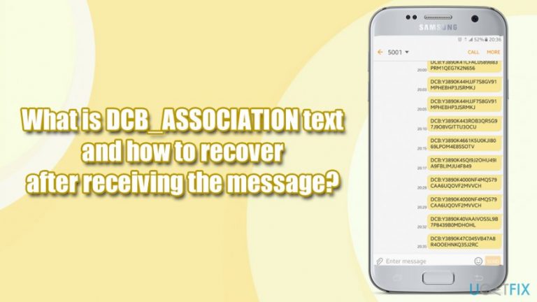 What is DCB_ASSOCIATION text and how to recover after receiving the message?