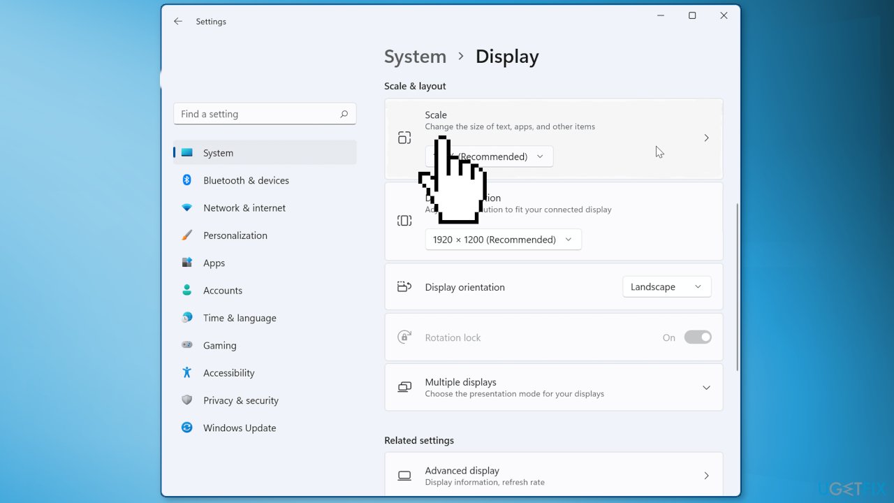 Windows 11 scale and layout