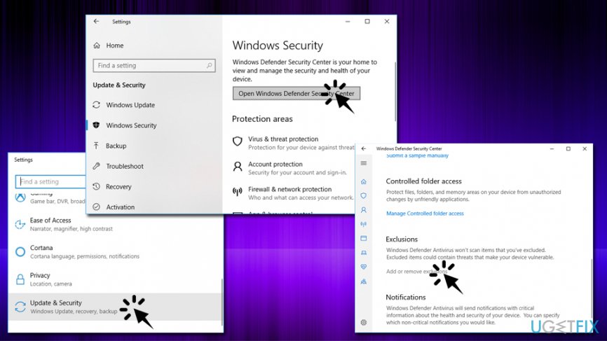 Windows Defender closing games - add exclusions