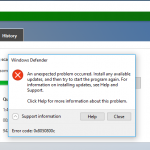 Windows defender error code 0x8050800c