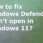 Windows defender not working windows