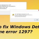 Windows defender runtime error 1297 fix