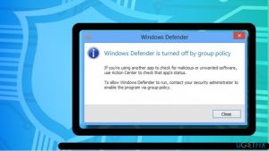 Windows defender turned off