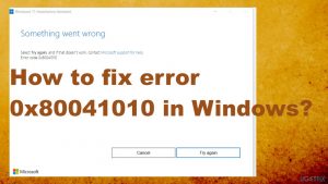 Windows error 0x80041010 fix
