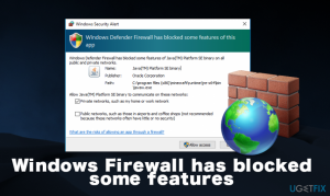 Windows firewall has blocked some features