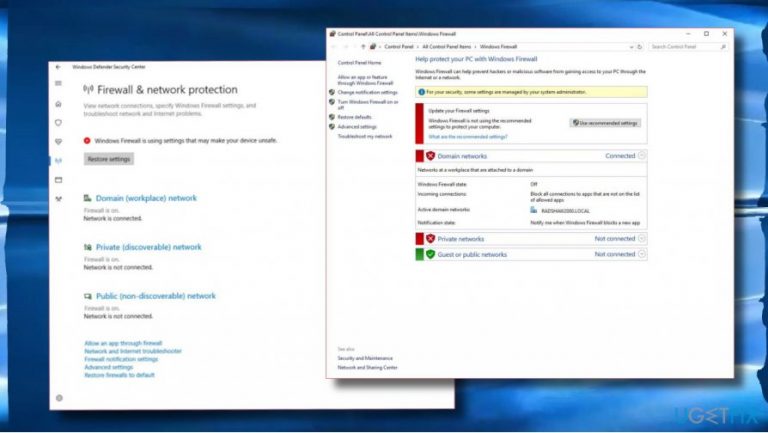 How to fix “Windows Firewall settings make your device unsafe” error?