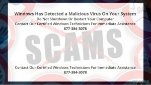 Windows has detected a malicious virus on your system