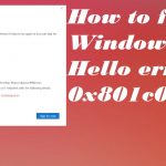 Windows hello error 0x801c0451 fix