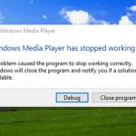 Windows media player has stopped working error