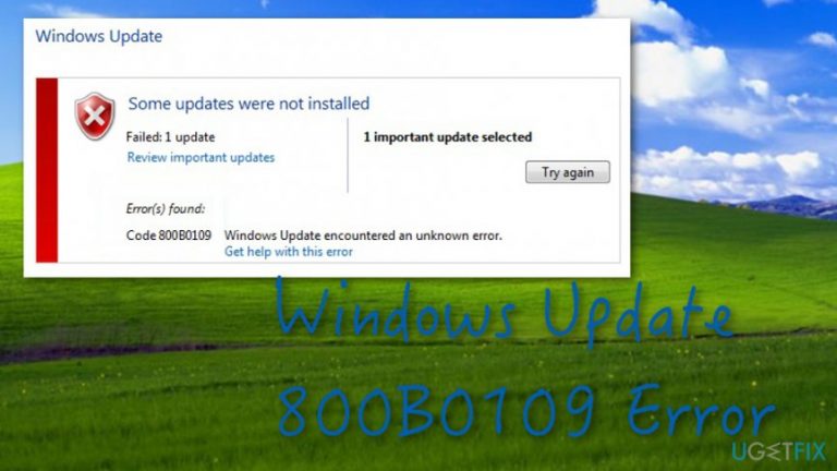How to fix Windows Update 800B0109 Error?