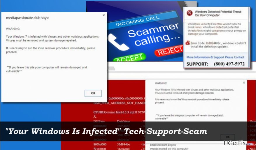 an example of "Your Windows Is Infected" Tech-Support-Scam