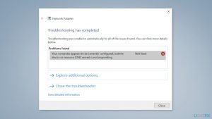 Your computer appears to be correctly configured but the device or resource is not responding