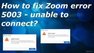 Zoom error 5003 unable to connect fix